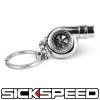 CHROME  METAL SPINNING TURBO BEARING KEYCHAIN KEY RING/CHAIN FOR CAR/TRUCK/SUV A