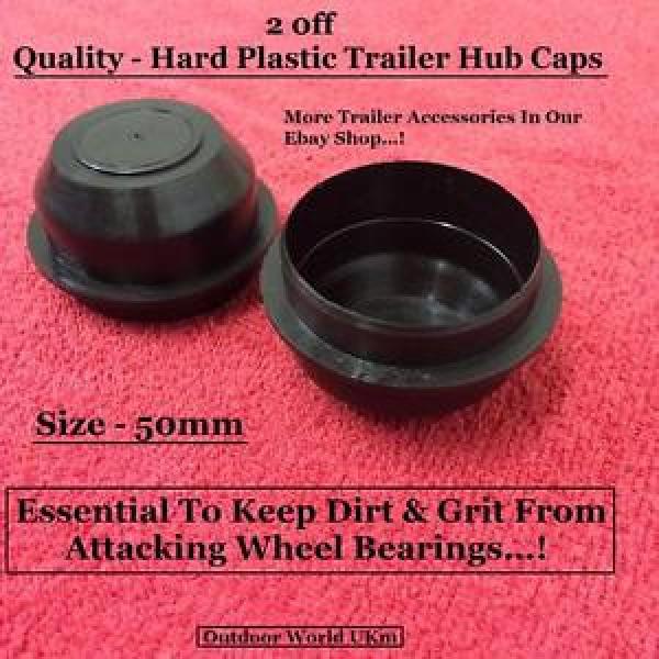 Trailer Hub Caps 2 Bearings Plastic Wheel Car Camping Motorbike Goods Builders #5 image